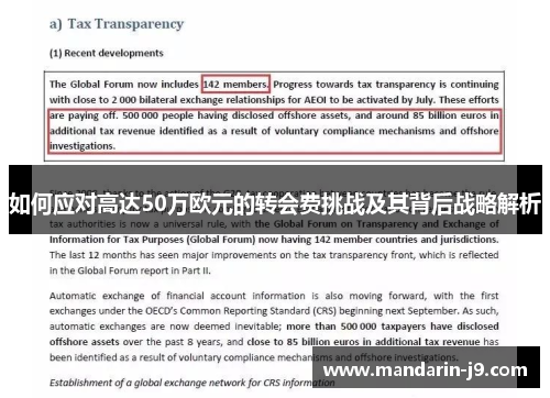 如何应对高达50万欧元的转会费挑战及其背后战略解析